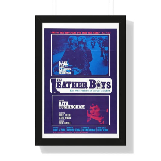 THE LEATHER BOYS 1964 - Framed Movie Poster 16″ x 24″ Black - The Sticker Space