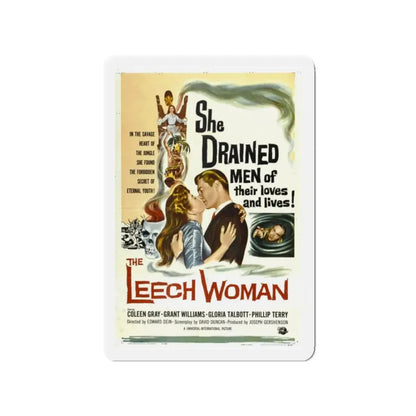 THE LEECH WOMAN 1960 Movie Poster - Refrigerator Magnet 2 Inch Die-Cut - The Sticker Space