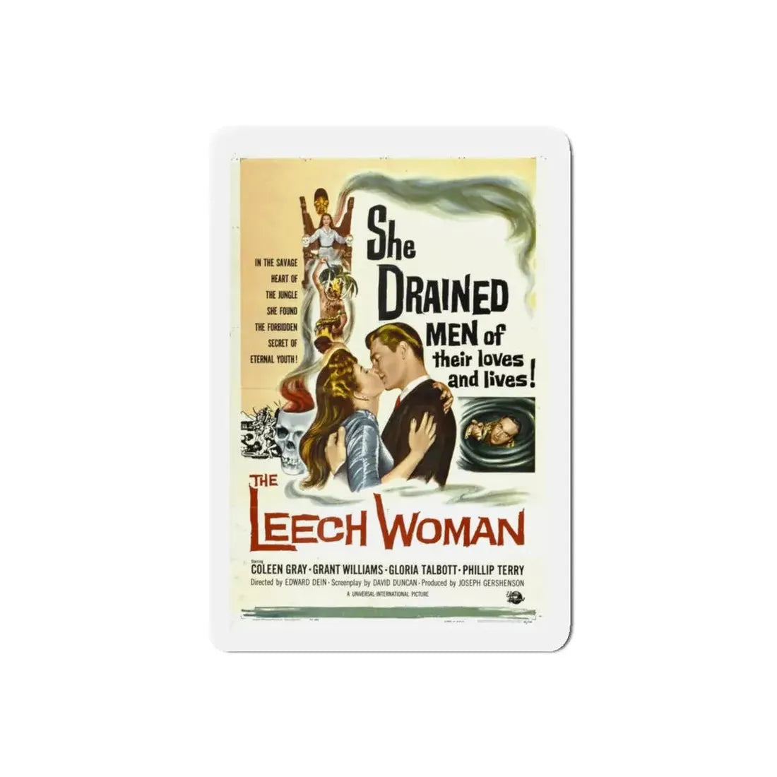 THE LEECH WOMAN 1960 Movie Poster - Refrigerator Magnet 5 Inch Die-Cut - The Sticker Space
