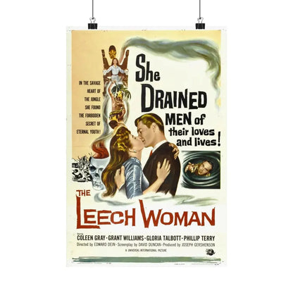 THE LEECH WOMAN 1960 - Paper Movie Poster 12″ x 18″ Matte - The Sticker Space