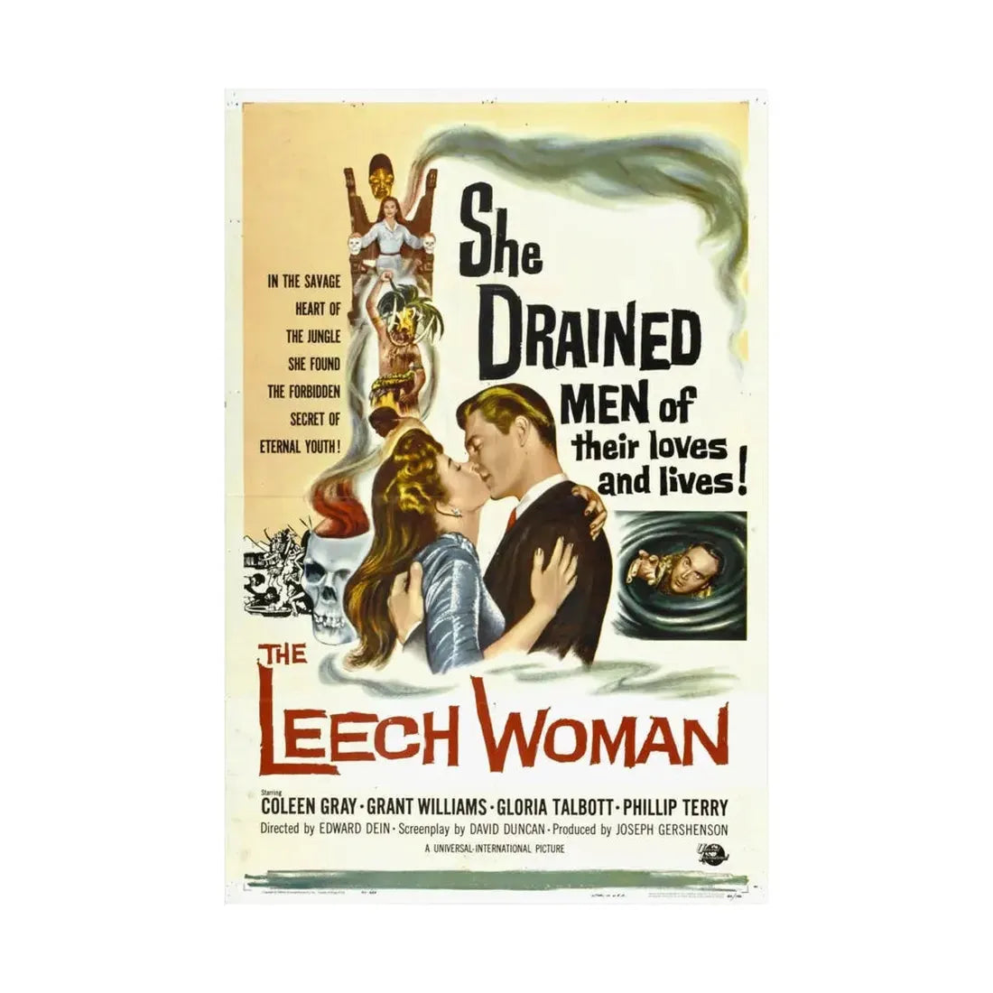 THE LEECH WOMAN 1960 - Paper Movie Poster - The Sticker Space