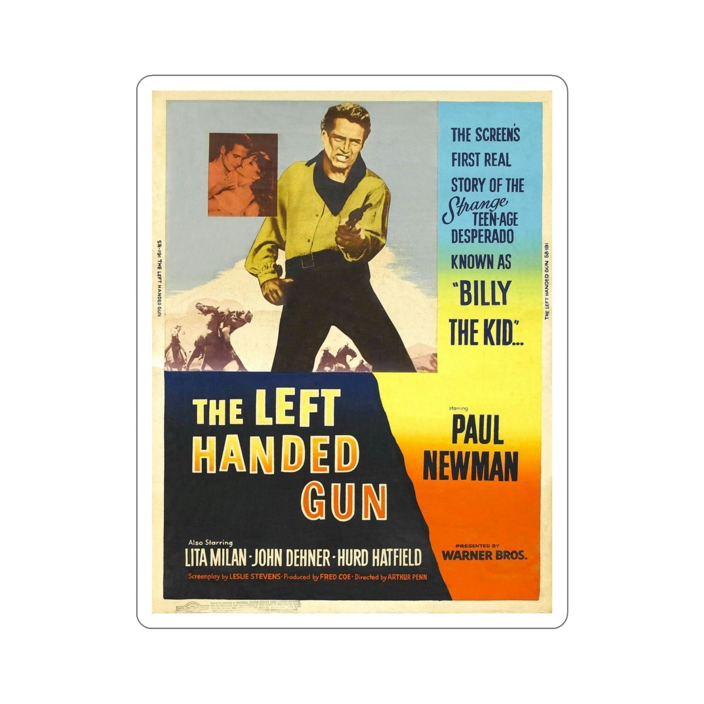 The Left Handed Gun 1958 Movie Poster STICKER Vinyl Die-Cut Decal-6 Inch-The Sticker Space