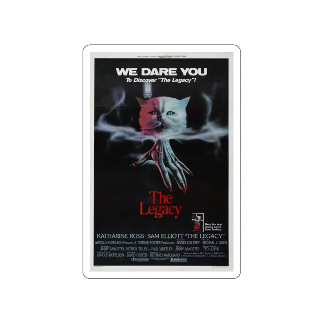 THE LEGACY 1978 Movie Poster STICKER Vinyl Die-Cut Decal 2 Inch - The Sticker Space