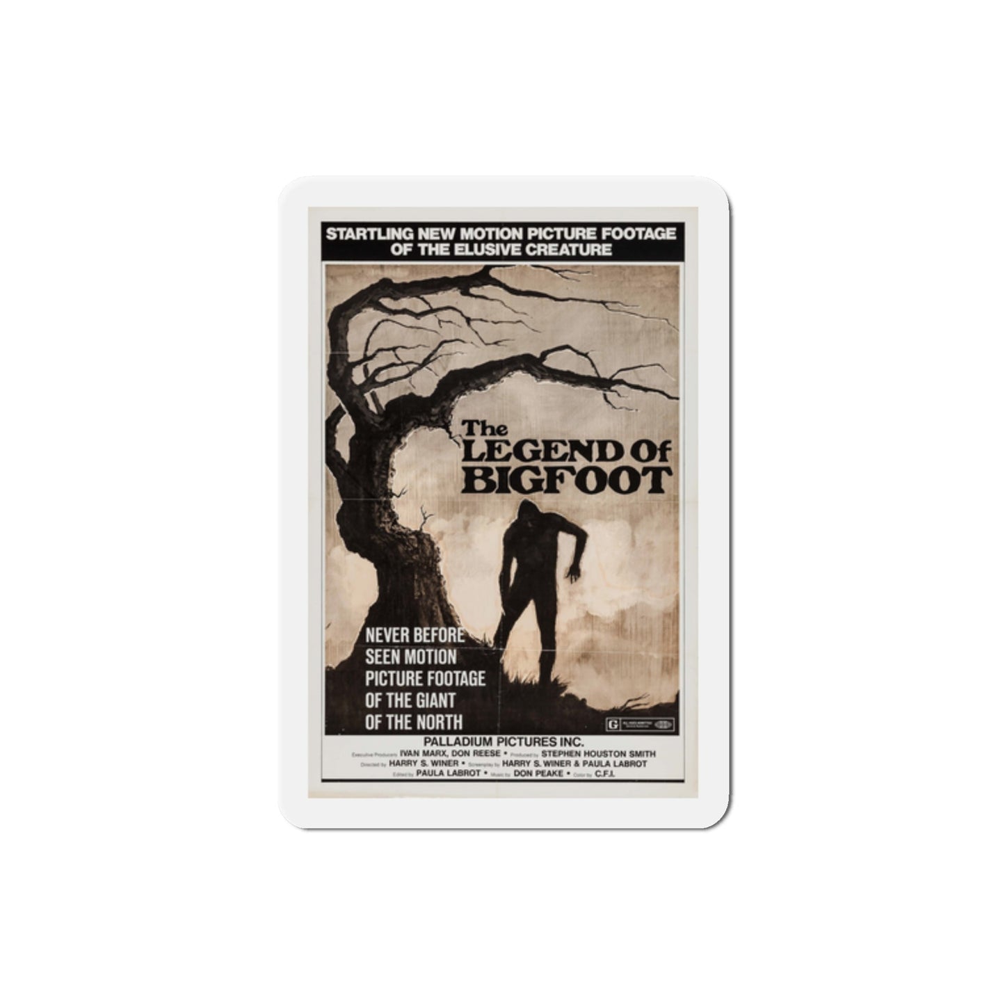 The Legend of Bigfoot 1975 Movie Poster Die-Cut Magnet-2 Inch-The Sticker Space