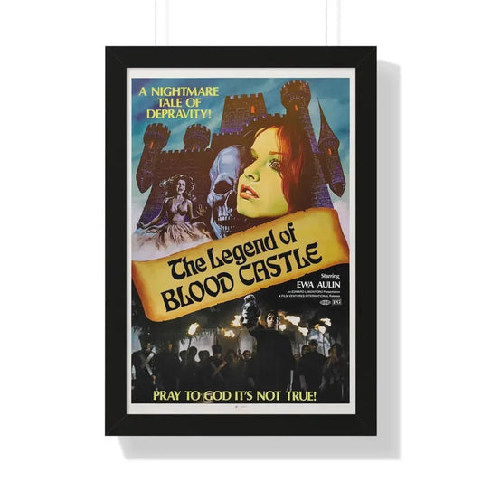 THE LEGEND OF BLOOD CASTLE 1973 - Framed Movie Poster 16″ x 24″ Black - The Sticker Space