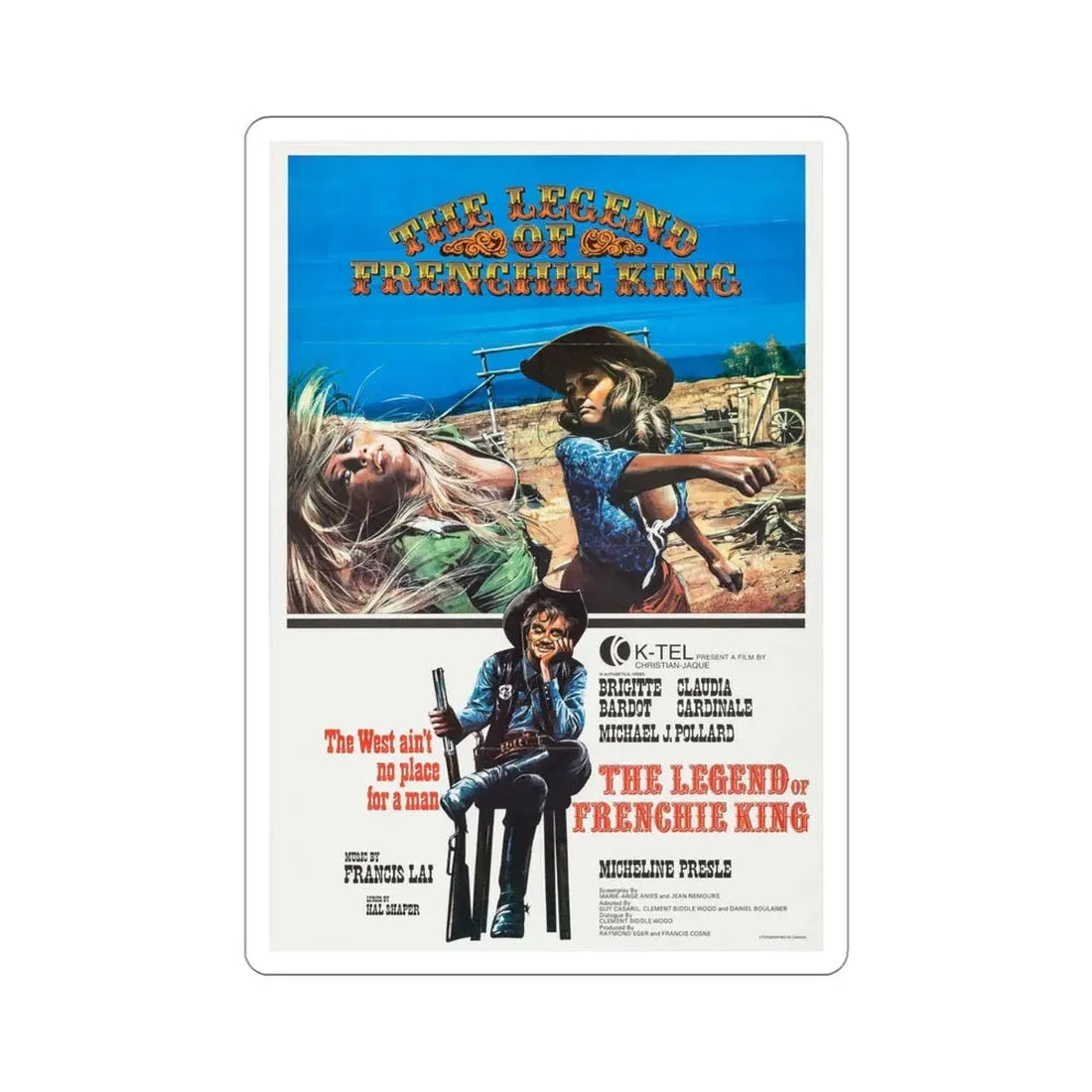 The Legend of Frenchie King 1973 Movie Poster STICKER Vinyl Die-Cut Decal 4 Inch - The Sticker Space