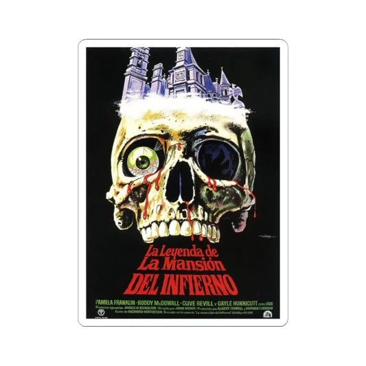 THE LEGEND OF HELL HOUSE (2) 1973 Movie Poster - STICKER Vinyl Kiss-Cut Decal 2 Inch White - The Sticker Space