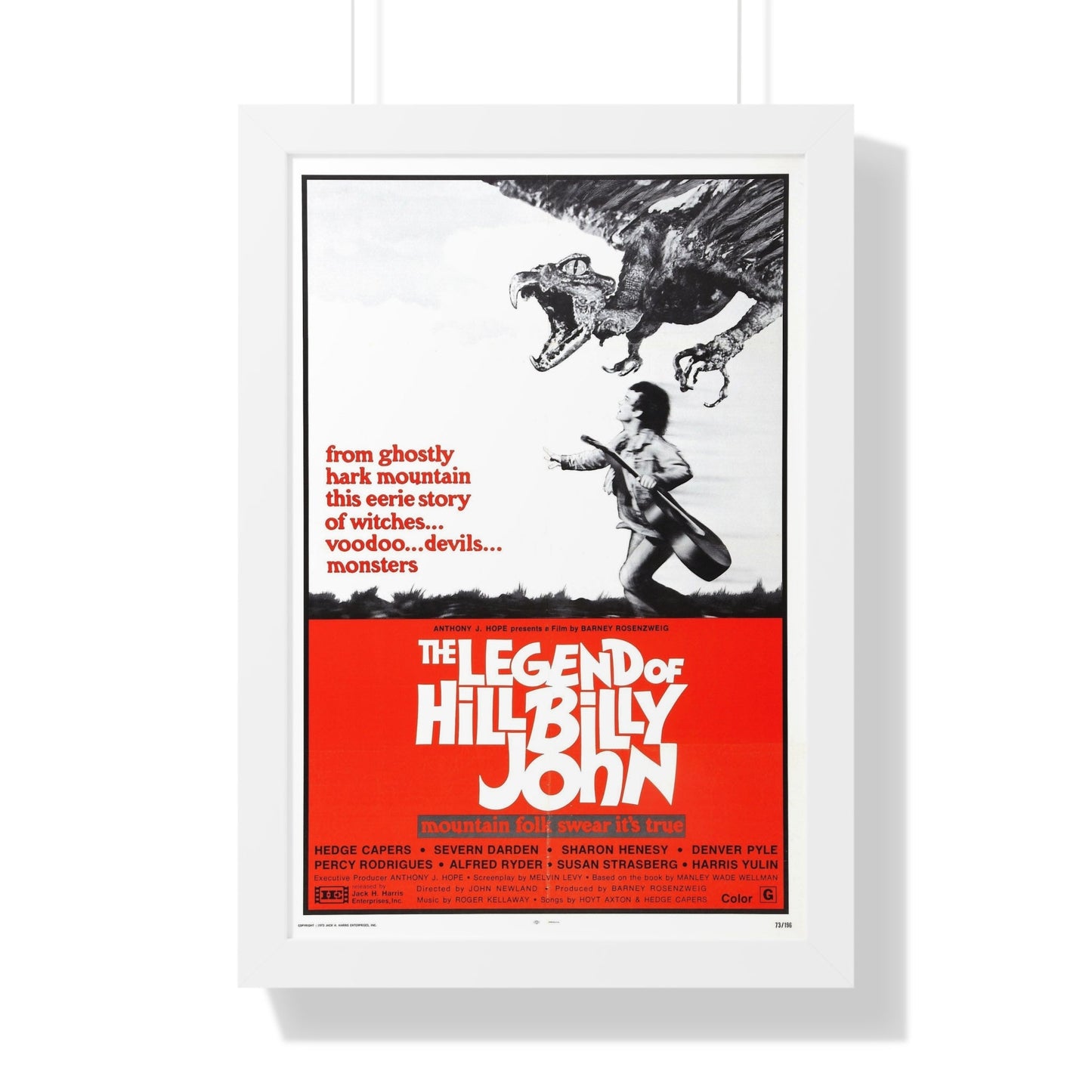 THE LEGEND OF HILLBILLY JOHN 1972 - Framed Movie Poster-16″ x 24″-The Sticker Space