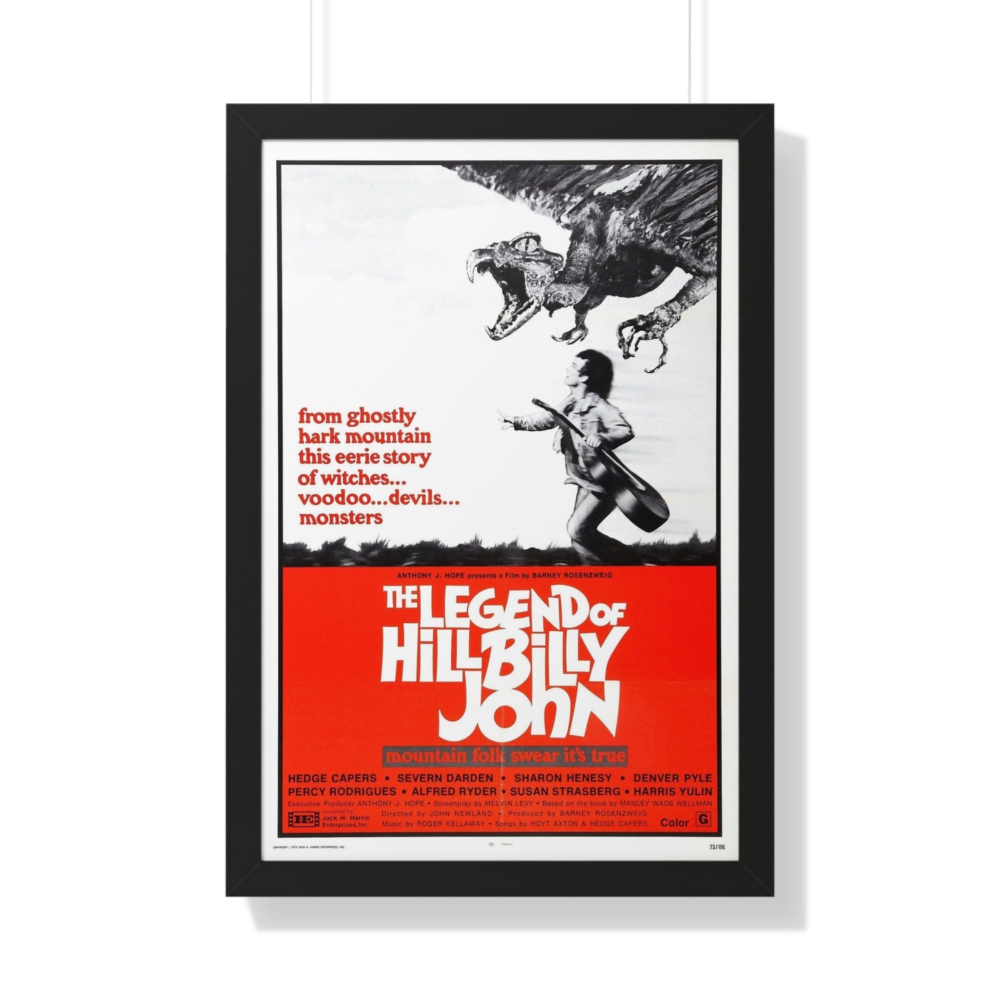 THE LEGEND OF HILLBILLY JOHN 1972 - Framed Movie Poster-20" x 30"-The Sticker Space