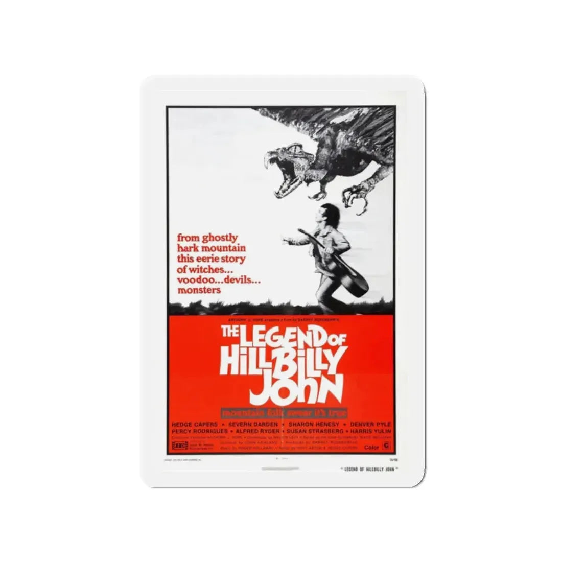 THE LEGEND OF HILLBILLY JOHN 1972 Movie Poster - Refrigerator Magnet 2 Inch Die-Cut - The Sticker Space