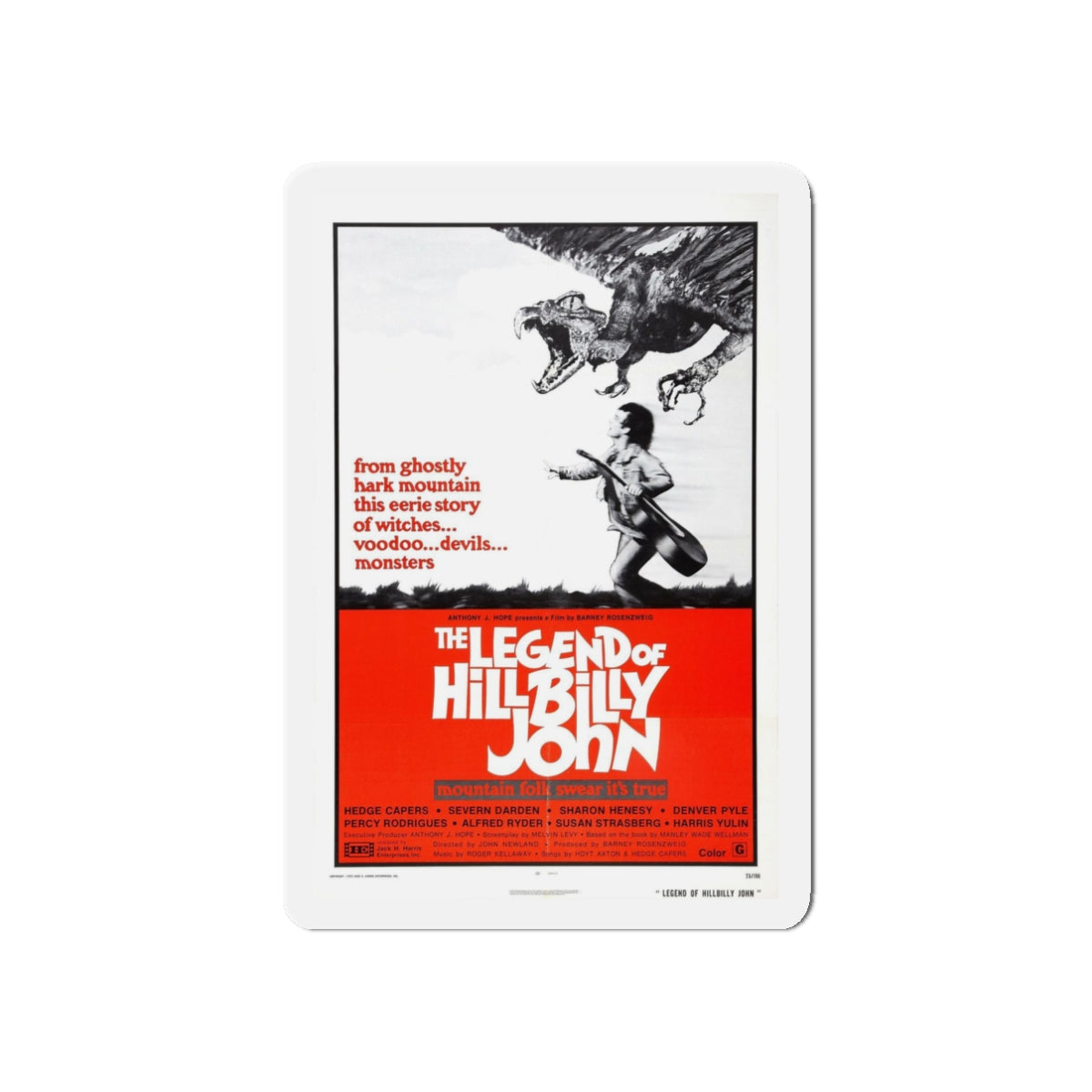 THE LEGEND OF HILLBILLY JOHN 1972 Movie Poster - Refrigerator Magnet-3" x 3"-The Sticker Space