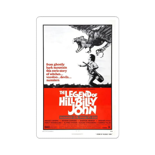 THE LEGEND OF HILLBILLY JOHN 1972 Movie Poster - STICKER Vinyl Kiss-Cut Decal 2 Inch White - The Sticker Space