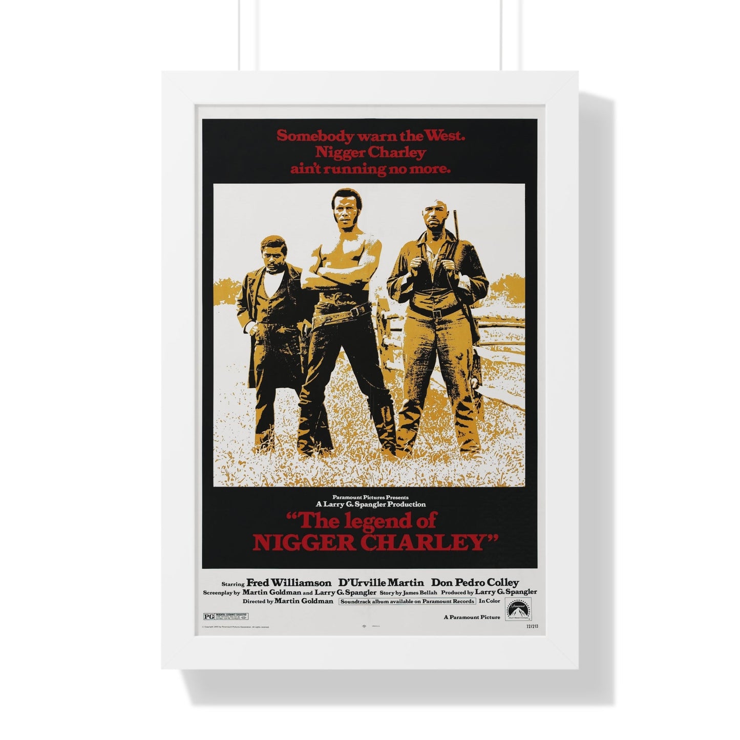 THE LEGEND OF NIGGER CHARLEY 1972 - Framed Movie Poster-16″ x 24″-The Sticker Space