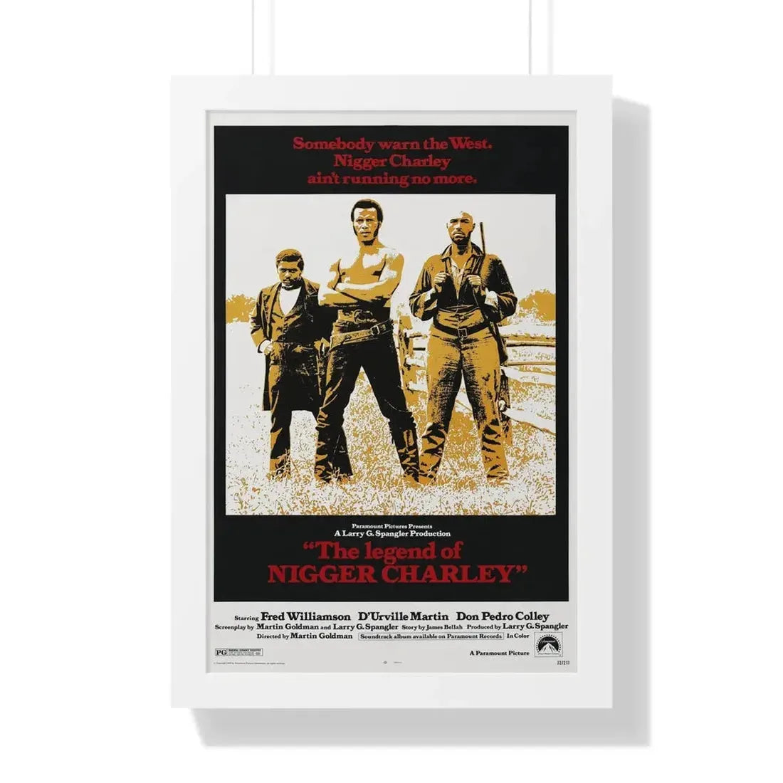 THE LEGEND OF NIGGER CHARLEY 1972 - Framed Movie Poster 16″ x 24″ White - The Sticker Space