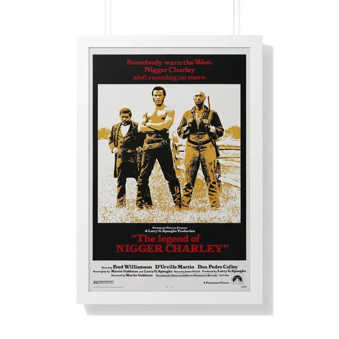 THE LEGEND OF NIGGER CHARLEY 1972 - Framed Movie Poster 20" x 30" White - The Sticker Space