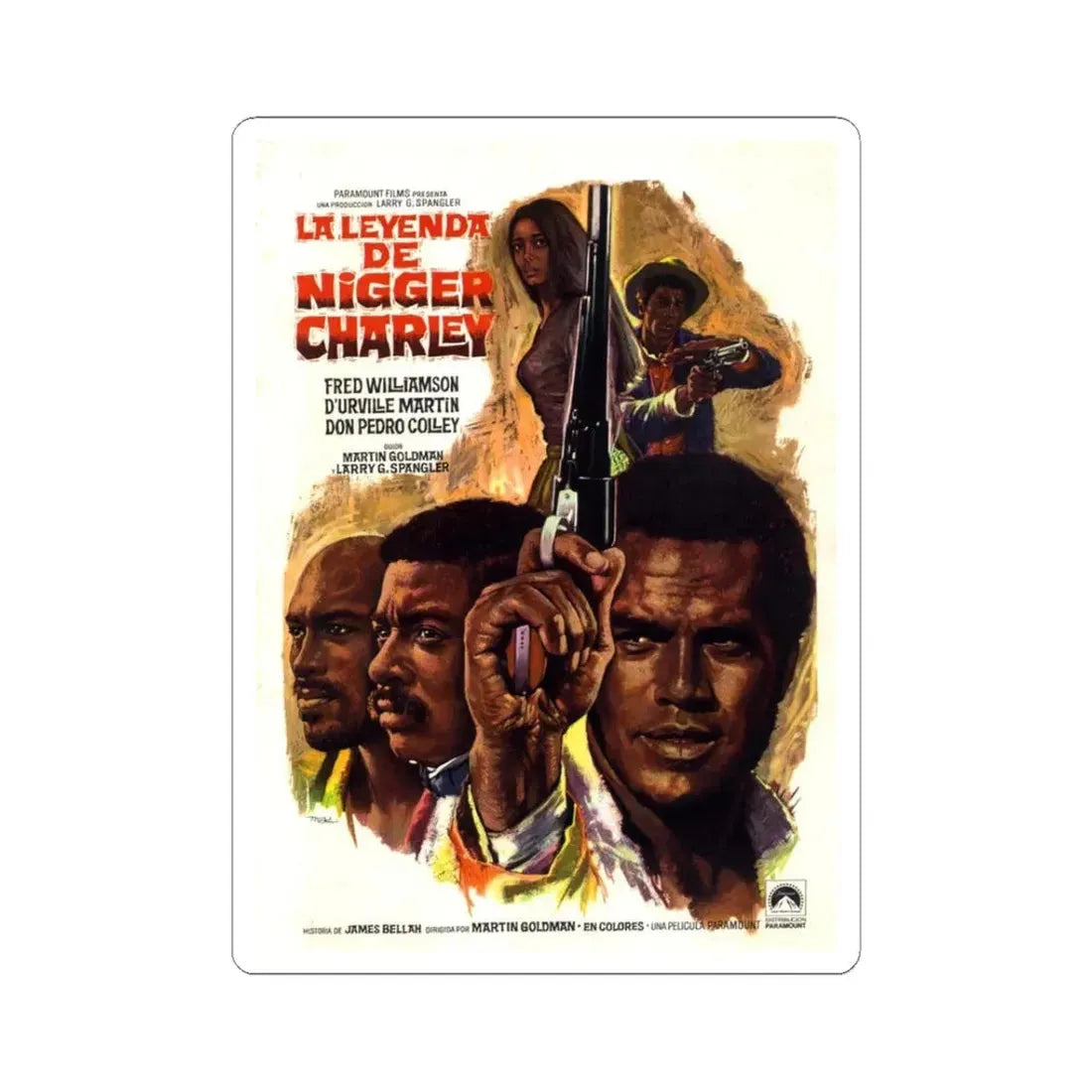 THE LEGEND OF NIGGER CHARLEY (2) 1972 Movie Poster - STICKER Vinyl Kiss-Cut Decal 3 Inch White - The Sticker Space