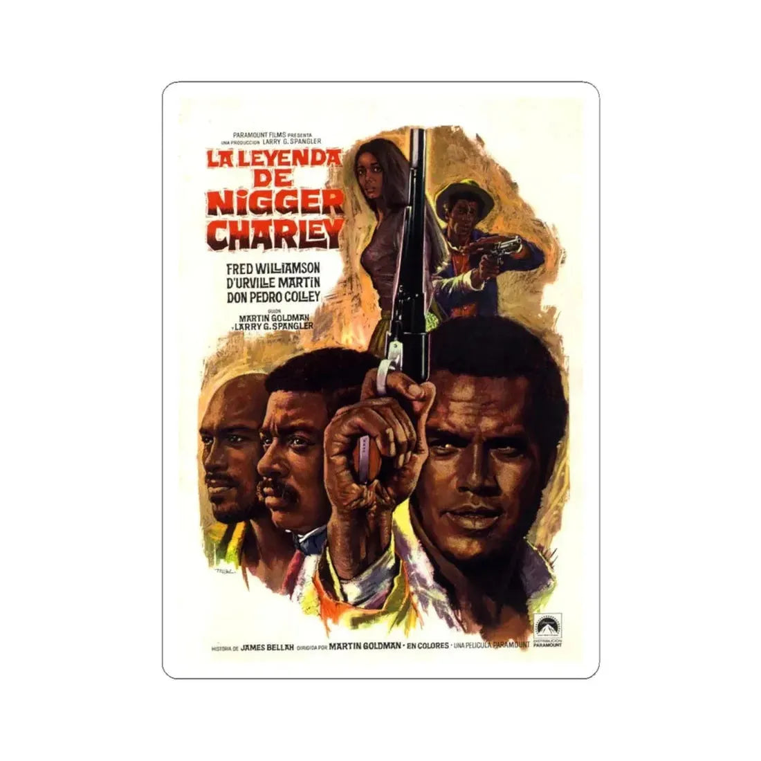 THE LEGEND OF NIGGER CHARLEY (2) 1972 Movie Poster - STICKER Vinyl Kiss-Cut Decal 6 Inch White - The Sticker Space