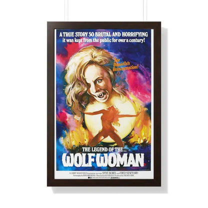 THE LEGEND OF THE WOLF WOMAN 1976 - Framed Movie Poster 20" x 30" Walnut - The Sticker Space