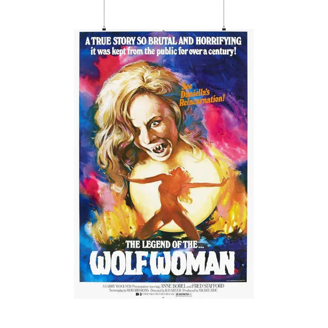 THE LEGEND OF THE WOLF WOMAN 1976 - Paper Movie Poster 36" x 54" Matte - The Sticker Space