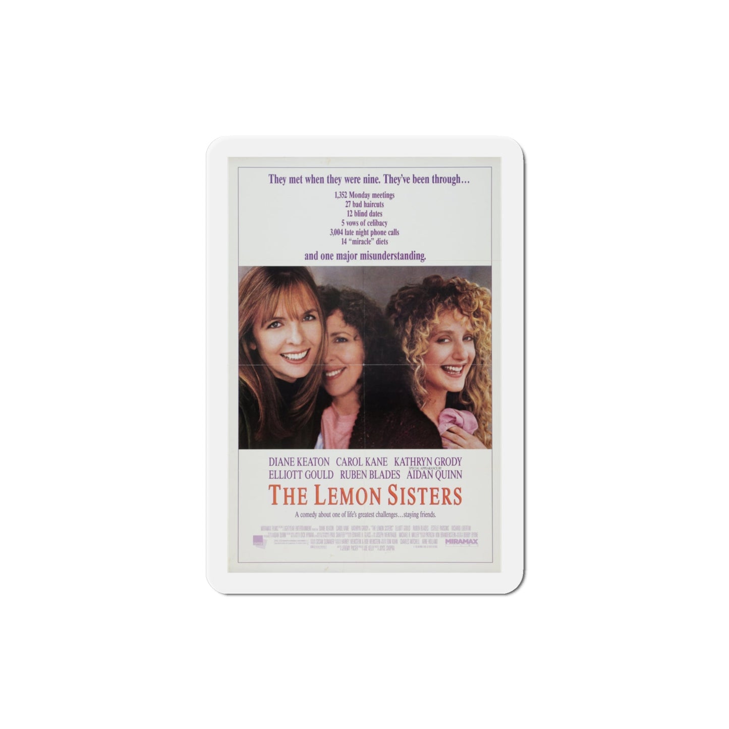 The Lemon Sisters 1990 Movie Poster Die-Cut Magnet-3" x 3"-The Sticker Space