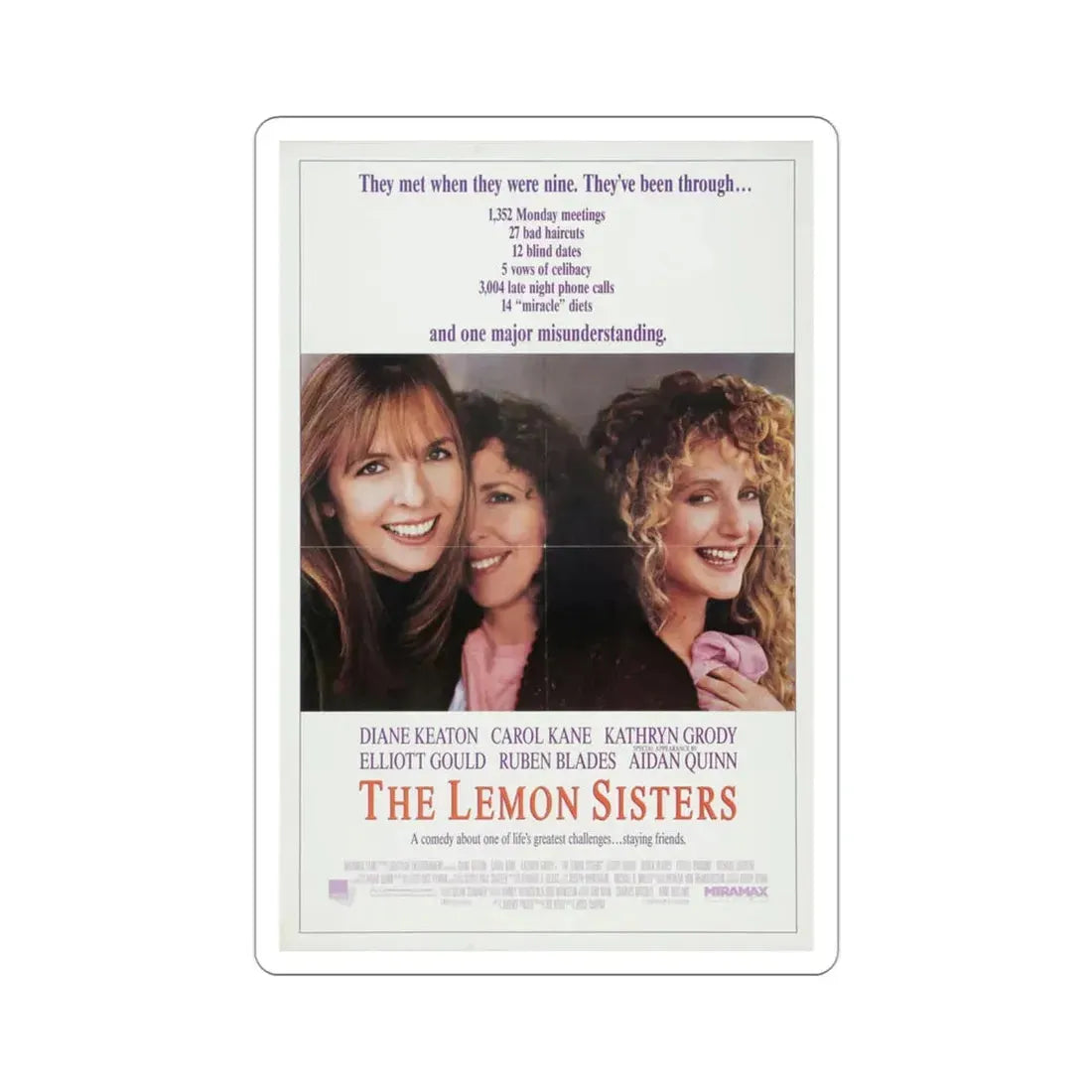 The Lemon Sisters 1990 Movie Poster STICKER Vinyl Die-Cut Decal 3 Inch - The Sticker Space