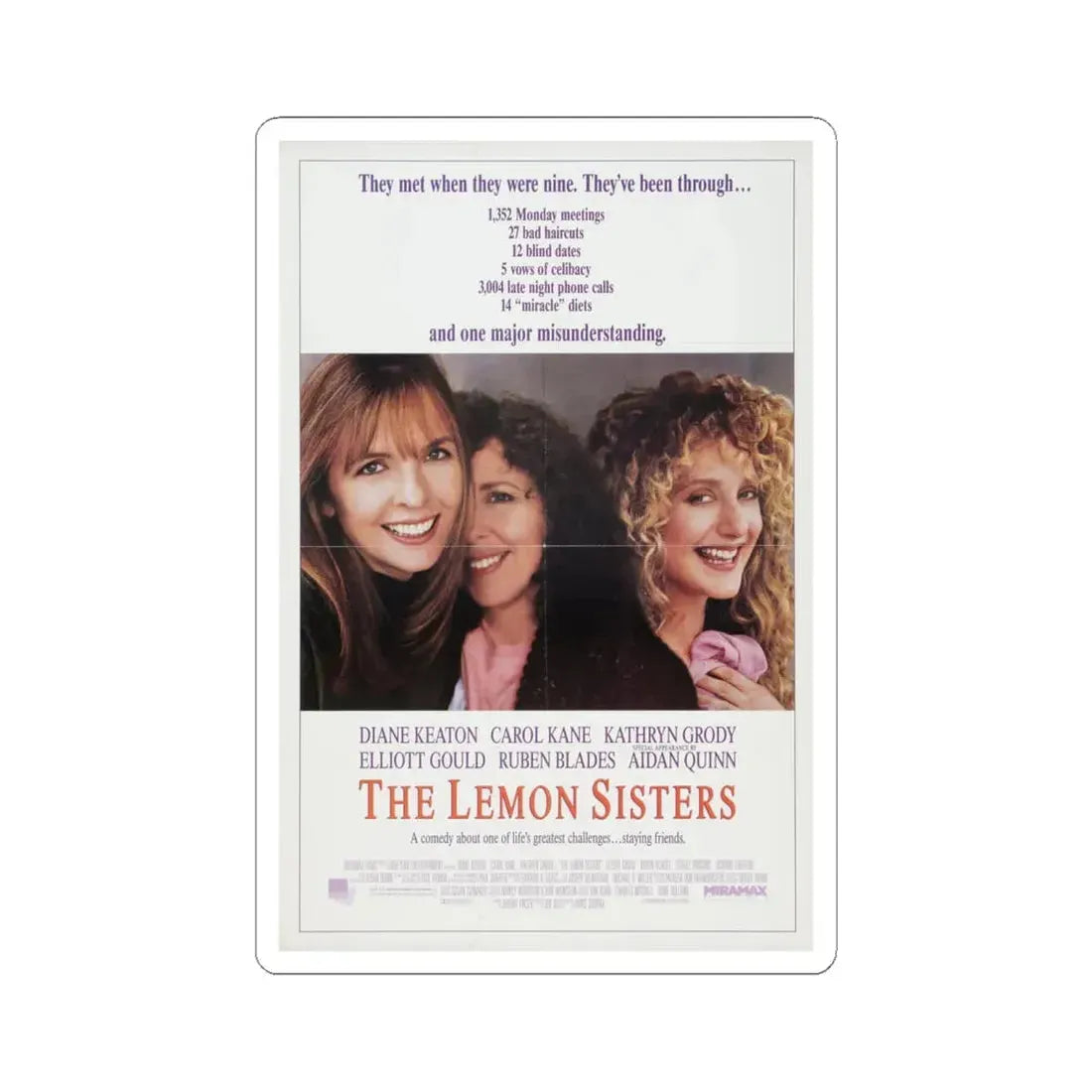 The Lemon Sisters 1990 Movie Poster - STICKER Vinyl Kiss-Cut Decal 6 Inch White - The Sticker Space