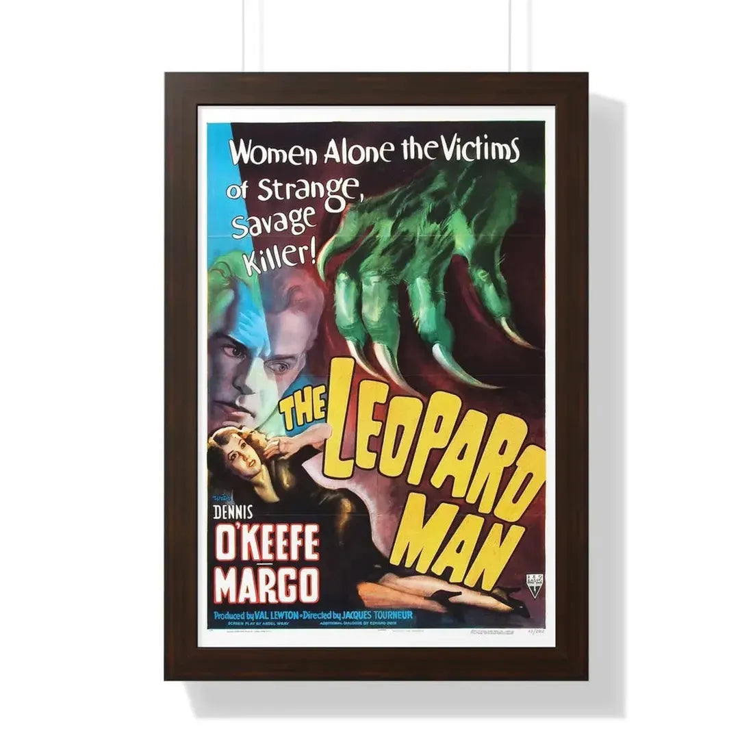 THE LEOPARD MAN 1943 - Framed Movie Poster 16″ x 24″ Walnut - The Sticker Space