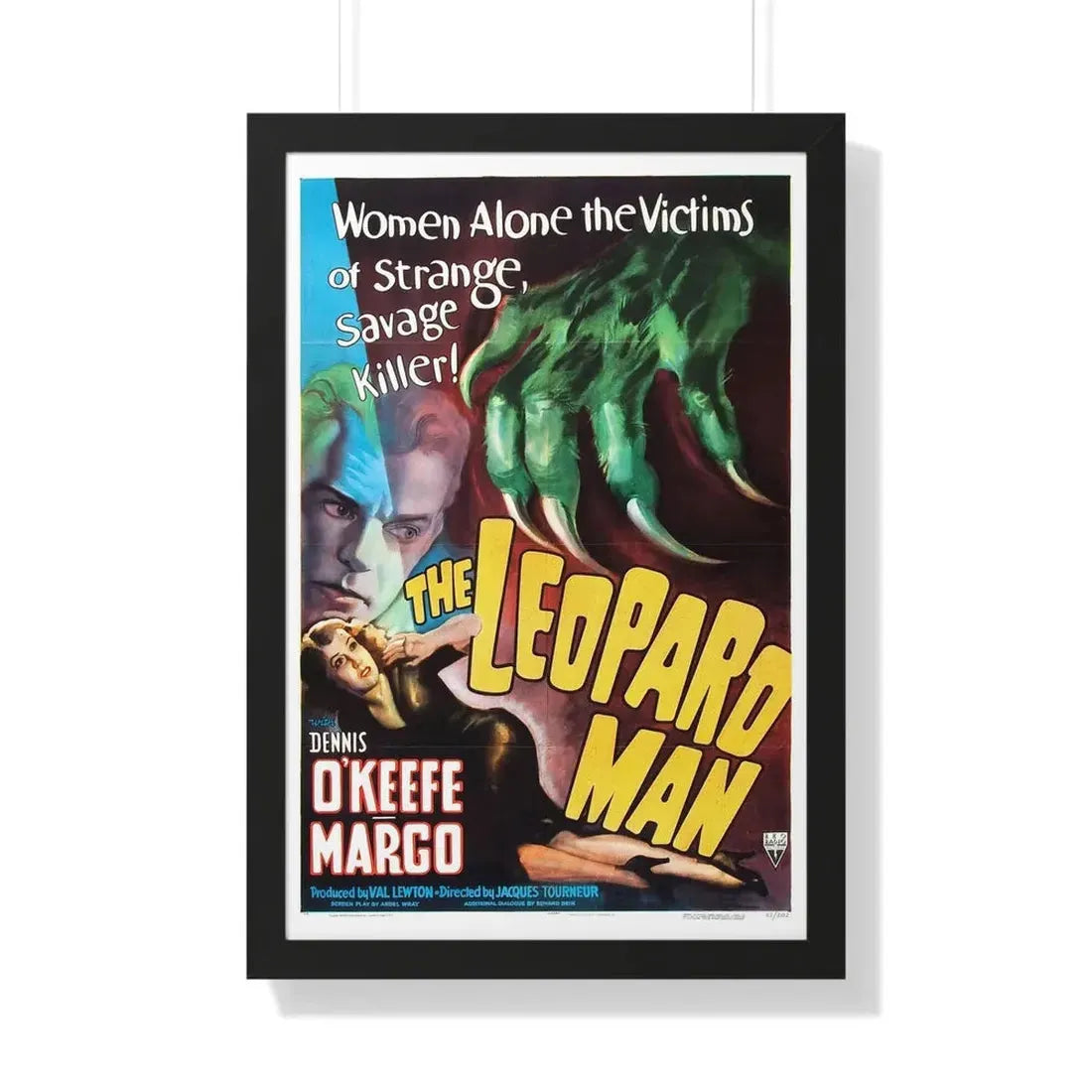 THE LEOPARD MAN 1943 - Framed Movie Poster 20" x 30" Black - The Sticker Space