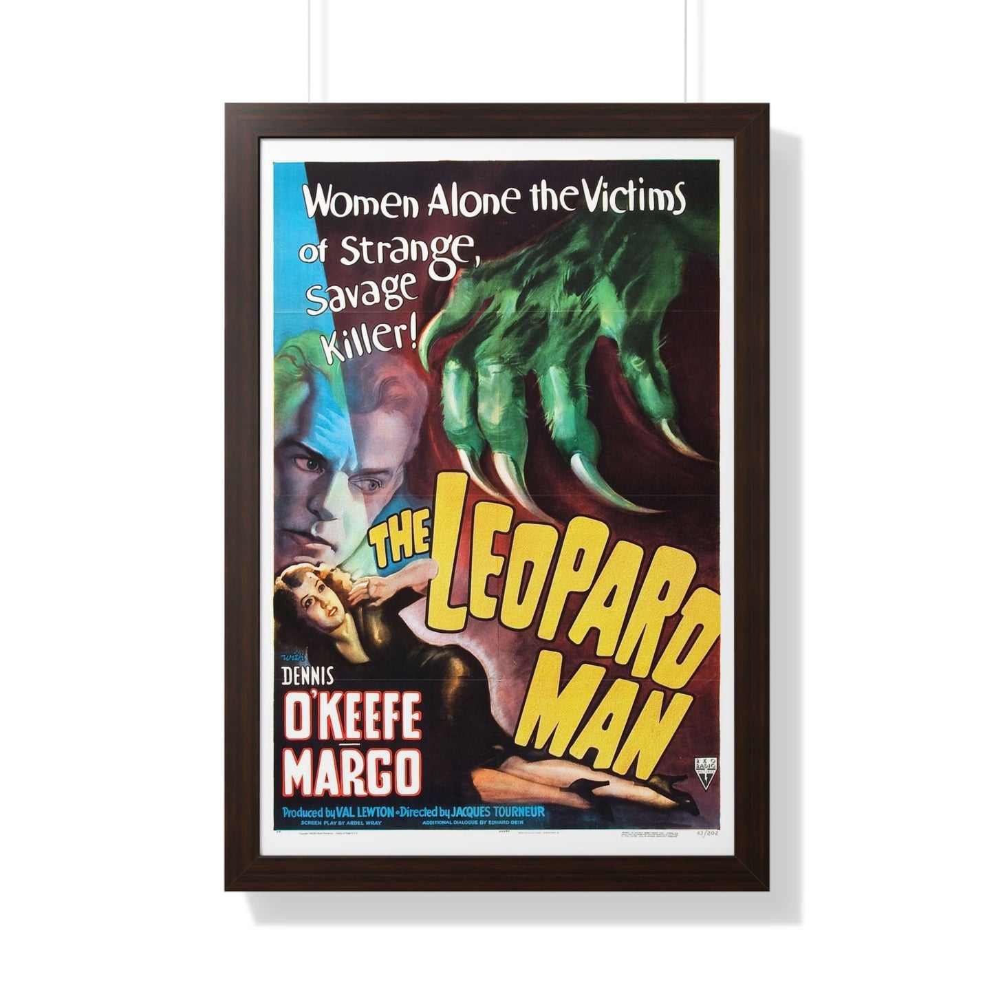 THE LEOPARD MAN 1943 - Framed Movie Poster-20" x 30"-The Sticker Space