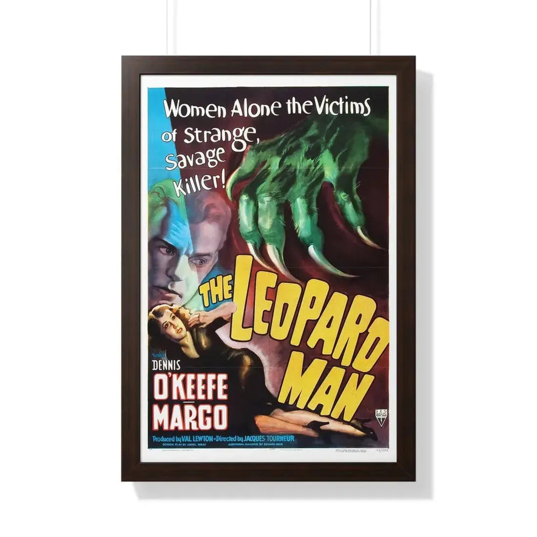 THE LEOPARD MAN 1943 - Framed Movie Poster 20" x 30" Walnut - The Sticker Space