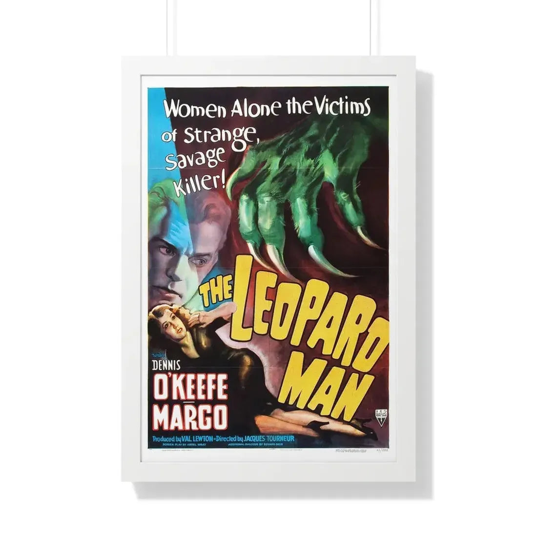 THE LEOPARD MAN 1943 - Framed Movie Poster 20" x 30" White - The Sticker Space