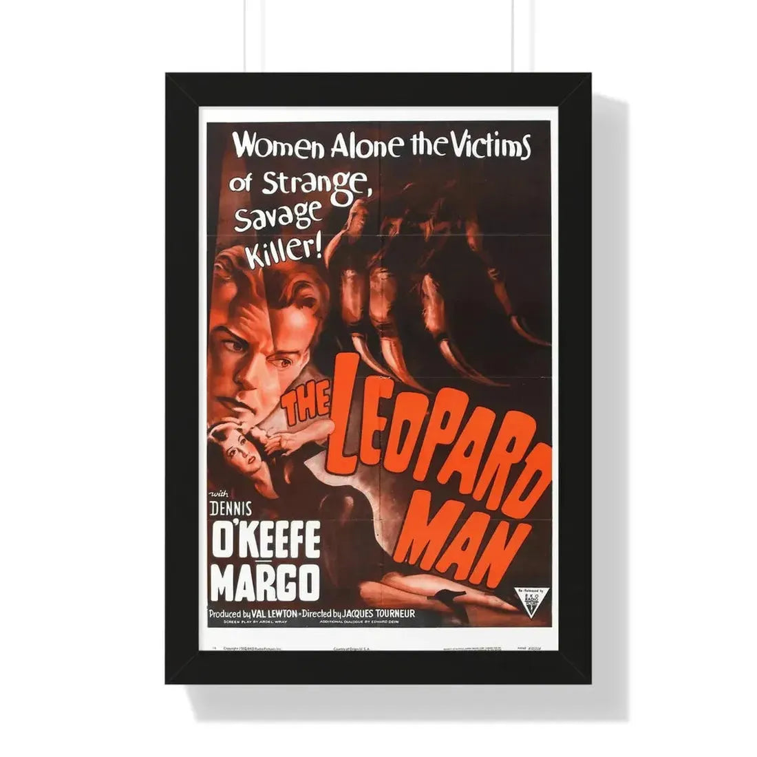 THE LEOPARD MAN (2) 1943 - Framed Movie Poster 16″ x 24″ Black - The Sticker Space