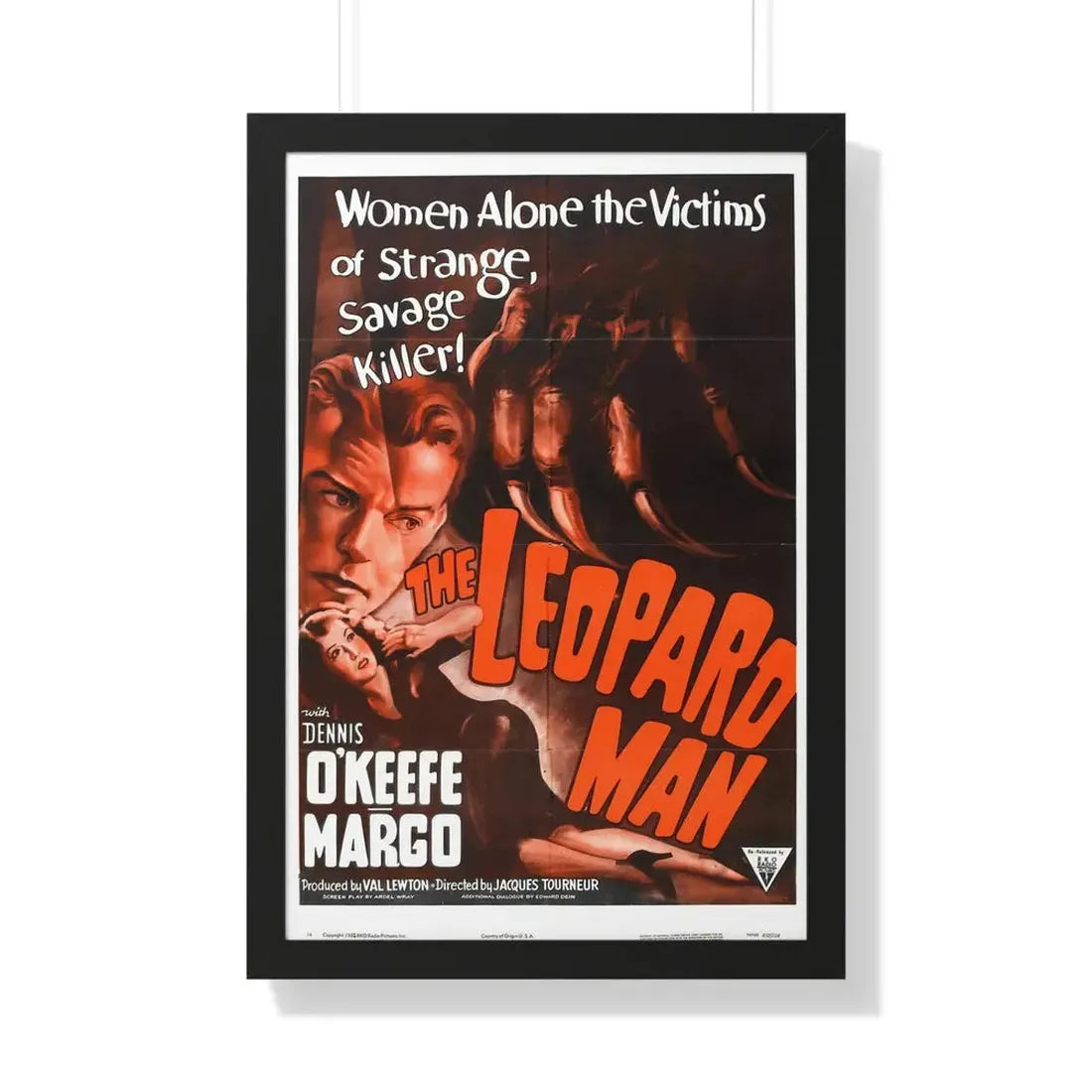 THE LEOPARD MAN (2) 1943 - Framed Movie Poster 20" x 30" Black - The Sticker Space