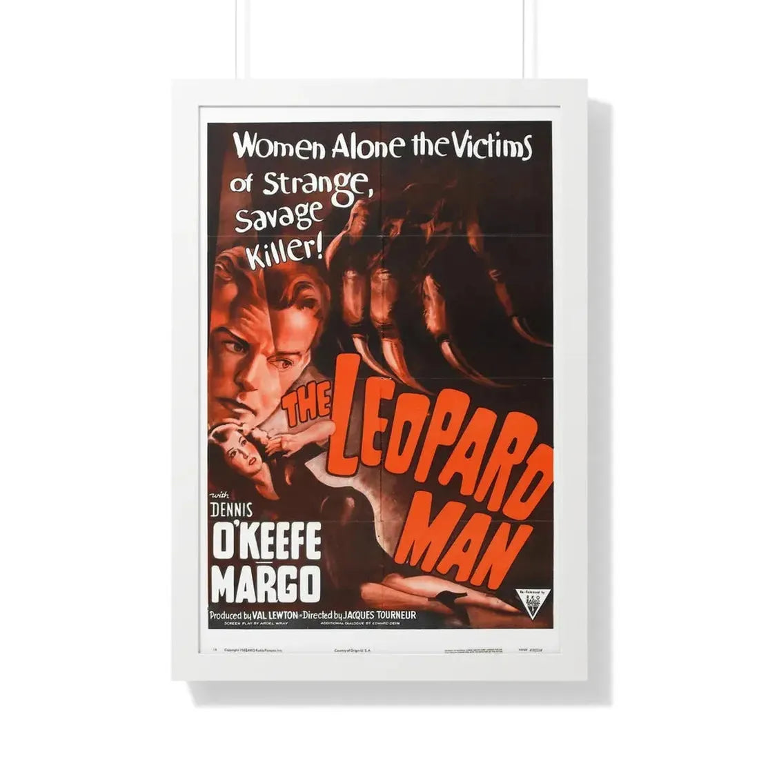 THE LEOPARD MAN (2) 1943 - Framed Movie Poster 20" x 30" White - The Sticker Space