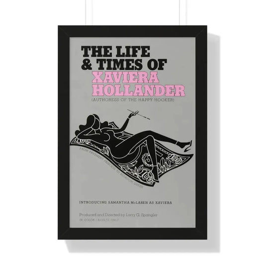 THE LIFE AND TIMES OF XAVIERA HOLLANDER 1974 - Framed Movie Poster 16″ x 24″ Black - The Sticker Space
