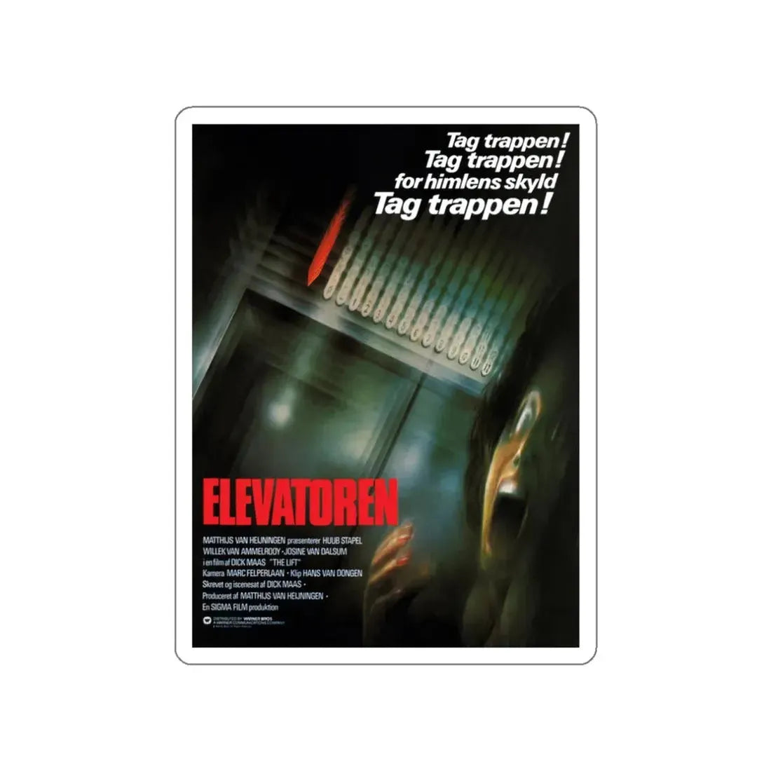 THE LIFT (DANISH) 1983 Movie Poster STICKER Vinyl Die-Cut Decal 3 Inch - The Sticker Space