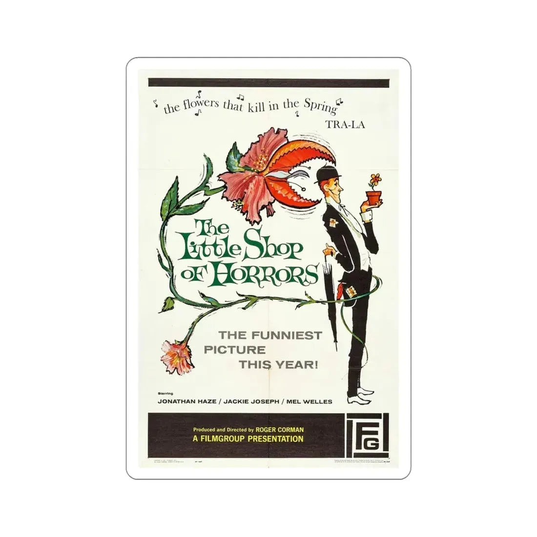 The Little Shop of Horrors 1960 Movie Poster STICKER Vinyl Die-Cut Decal 5 Inch - The Sticker Space