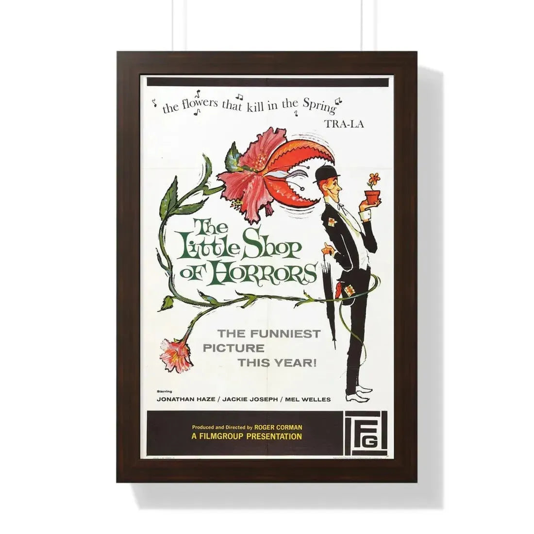 THE LITTLE SHOP OF HORRORS 1986 - Framed Movie Poster 16″ x 24″ Walnut - The Sticker Space