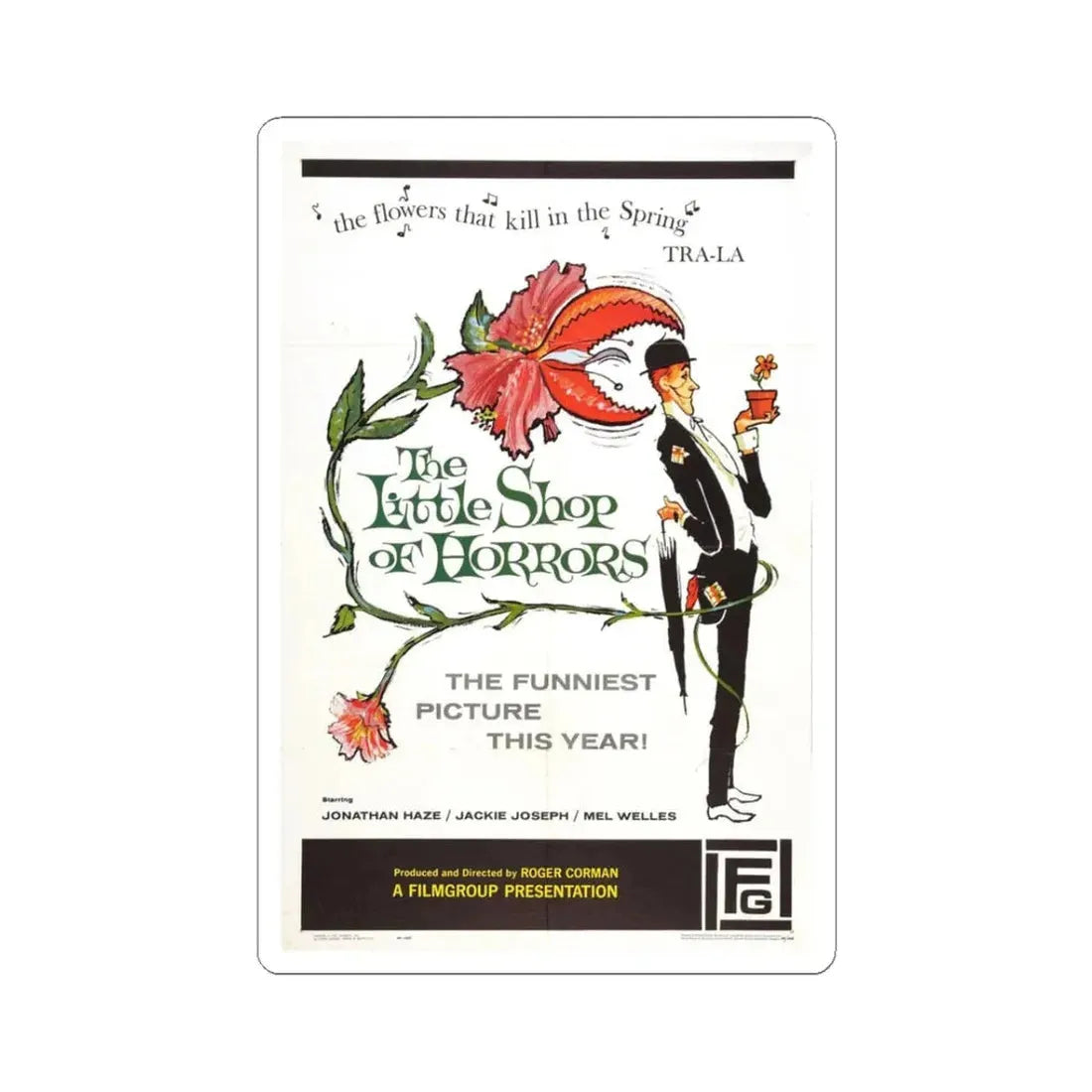 THE LITTLE SHOP OF HORRORS 1986 Movie Poster - STICKER Vinyl Kiss-Cut Decal 3 Inch White - The Sticker Space