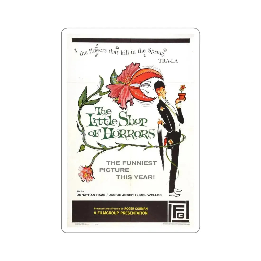 THE LITTLE SHOP OF HORRORS 1986 Movie Poster - STICKER Vinyl Kiss-Cut Decal 4 Inch White - The Sticker Space