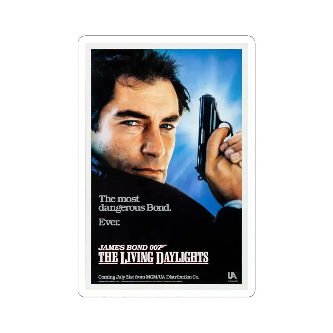 The Living Daylights 1987 Movie Poster - STICKER Vinyl Kiss-Cut Decal 6 Inch White - The Sticker Space