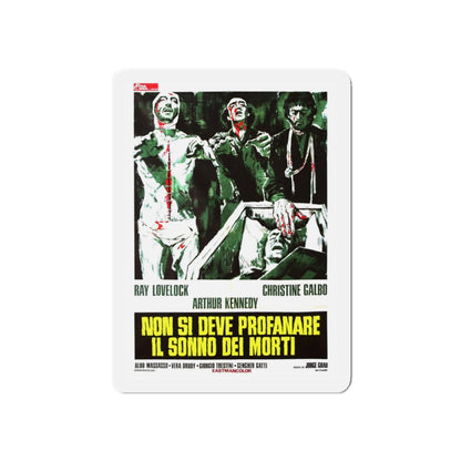 THE LIVING DEAD AT THE MANCHESTER MORGUE 1974 Movie Poster - Refrigerator Magnet-3" x 3"-The Sticker Space