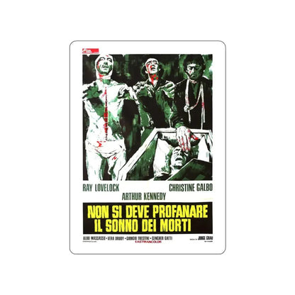 THE LIVING DEAD AT THE MANCHESTER MORGUE 1974 Movie Poster STICKER Vinyl Die-Cut Decal 4 Inch - The Sticker Space