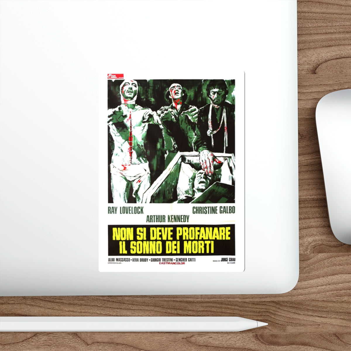 THE LIVING DEAD AT THE MANCHESTER MORGUE 1974 Movie Poster STICKER Vinyl Die-Cut Decal-The Sticker Space