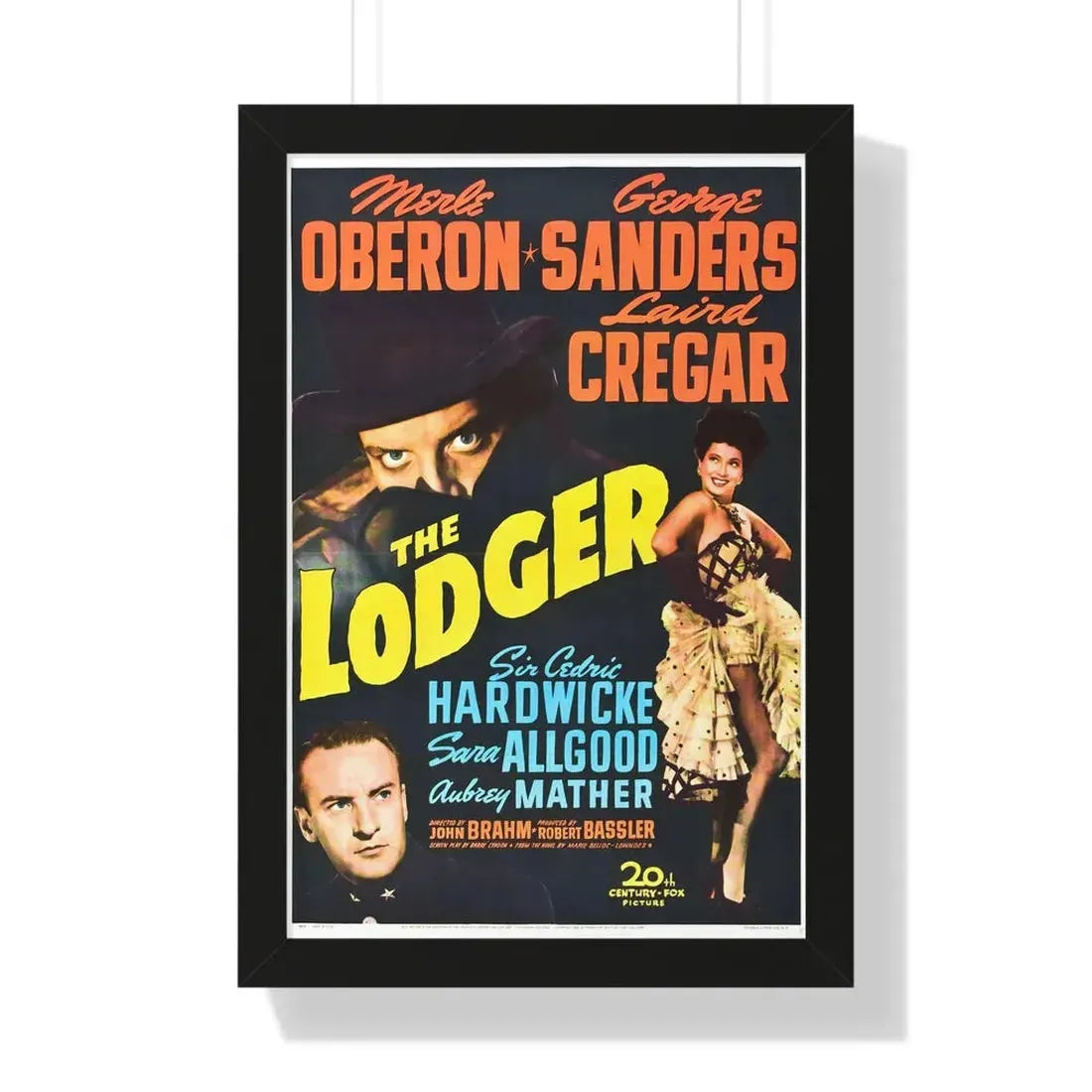 THE LODGER 1944 - Framed Movie Poster 16″ x 24″ Black - The Sticker Space