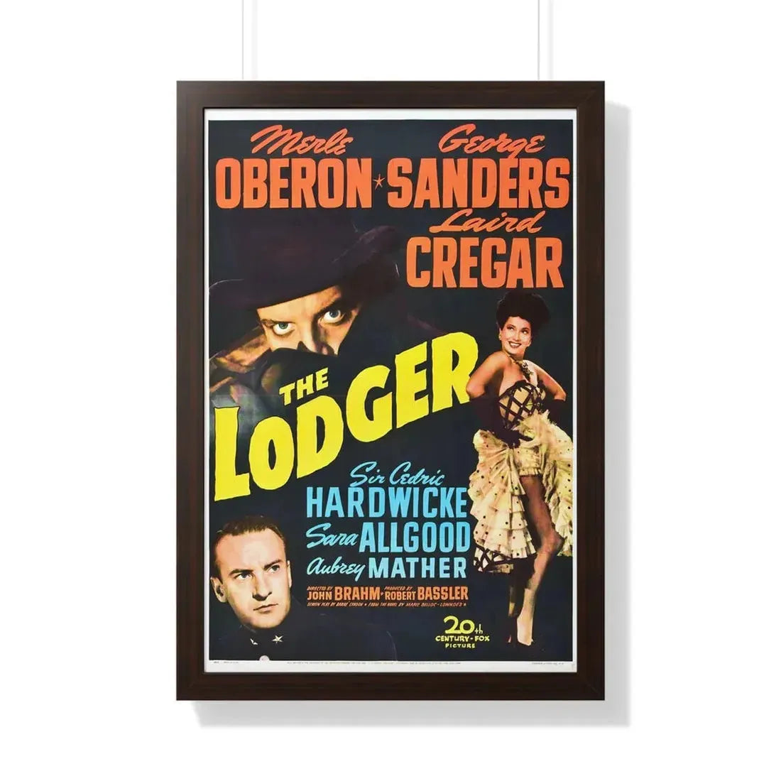 THE LODGER 1944 - Framed Movie Poster 20" x 30" Walnut - The Sticker Space