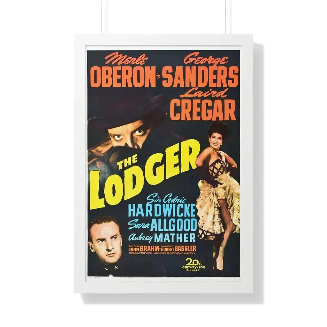THE LODGER 1944 - Framed Movie Poster 20" x 30" White - The Sticker Space