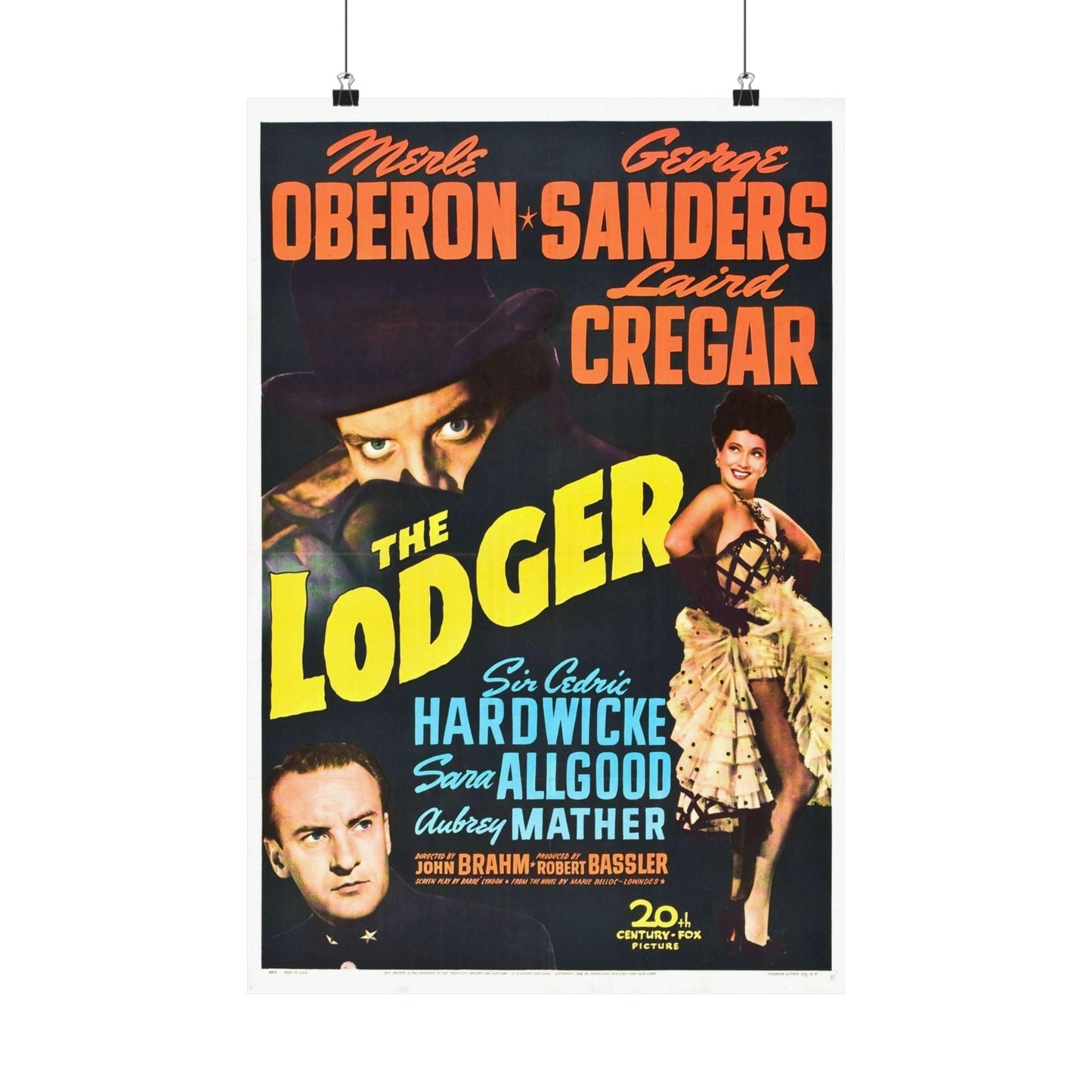 THE LODGER 1944 - Paper Movie Poster-16″ x 24″-The Sticker Space