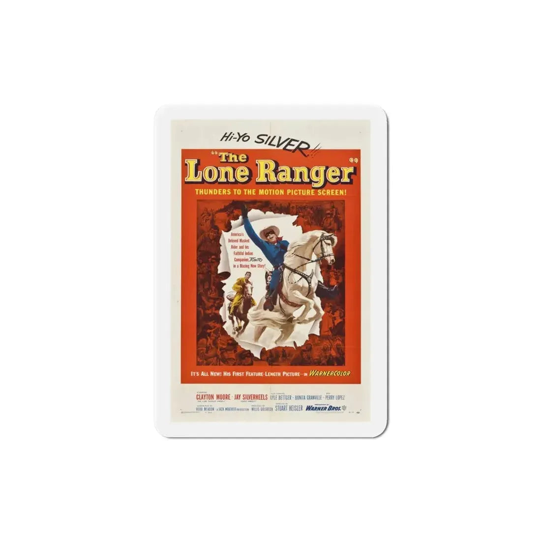 The Lone Ranger 1956 Movie Poster Refrigerator Magnet 4 Inch - The Sticker Space