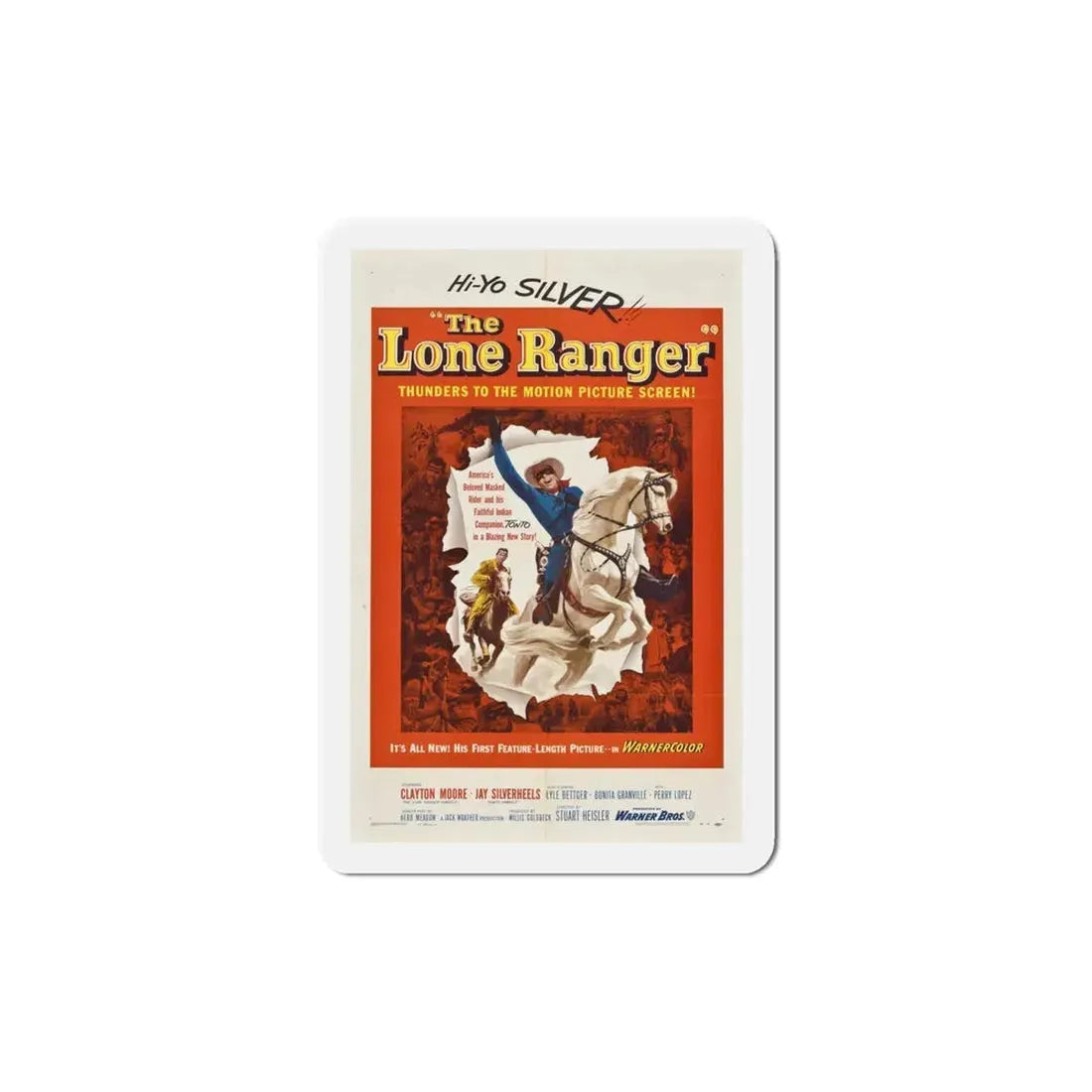 The Lone Ranger 1956 Movie Poster Refrigerator Magnet 6 Inch - The Sticker Space